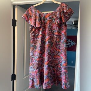 JCrew Ruffle Neck Mini Dress